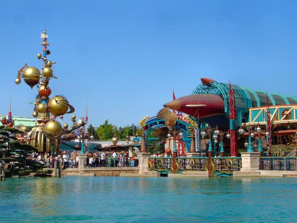 Pool decorations at Disneyland Paris