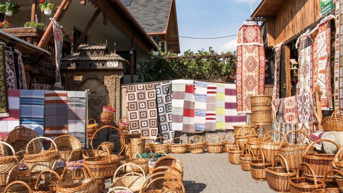 traditional Romanian pottery, reed products and processed wood