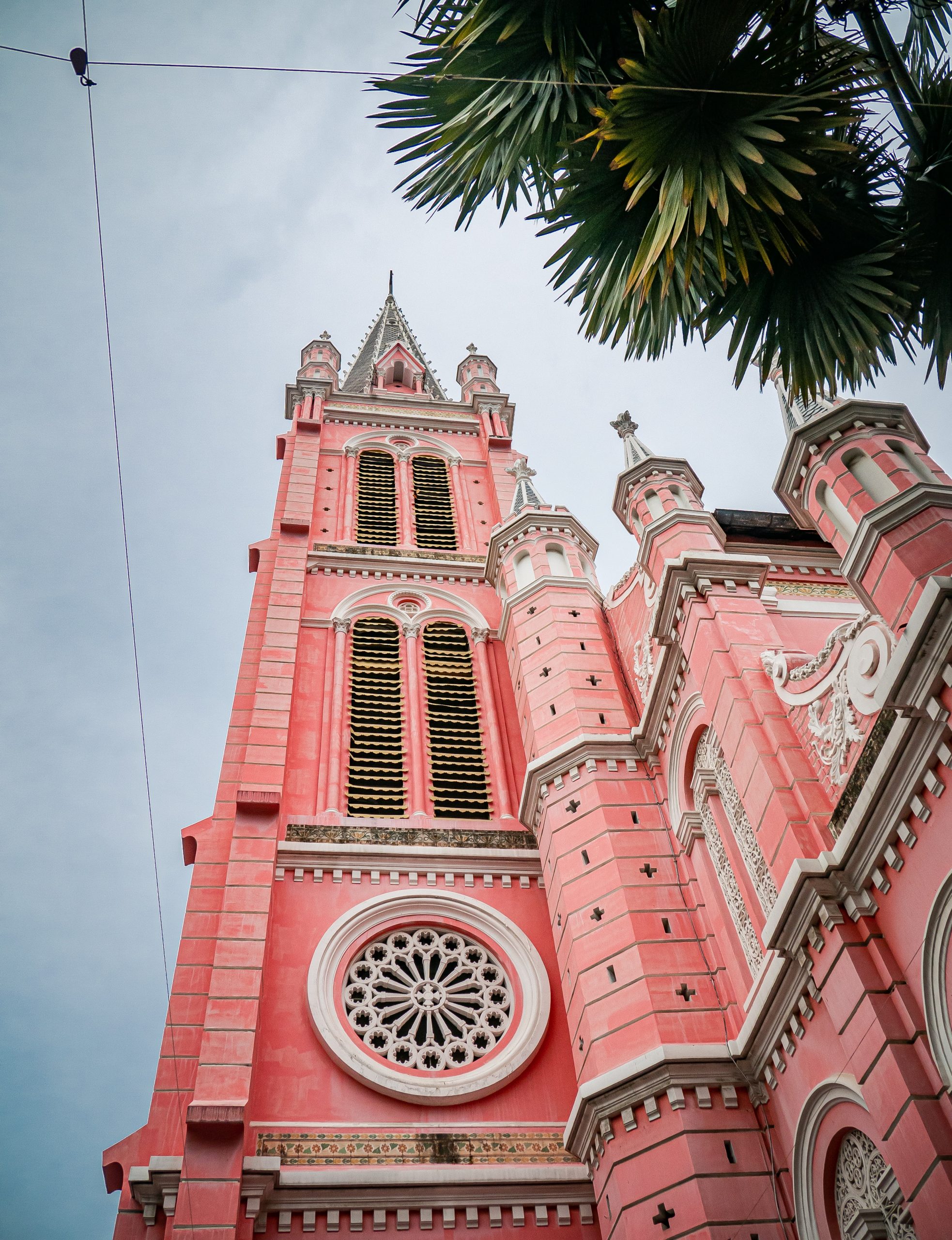 Catholic pink church in Ho Chi Minh City, Vietnam