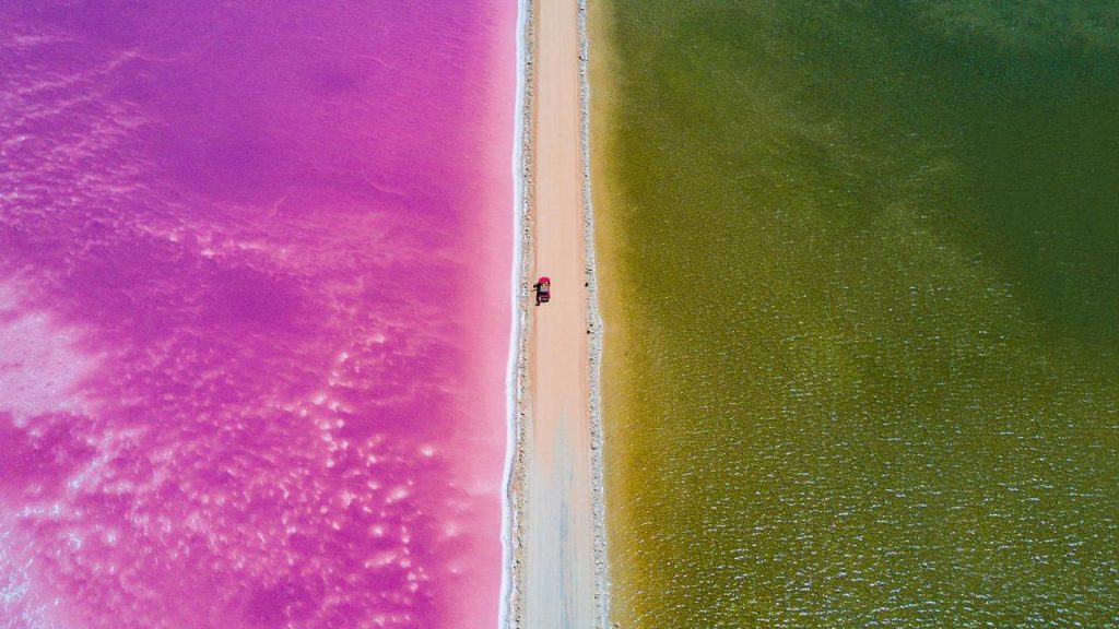 Pink Lakes, South Australia, and Western Australia