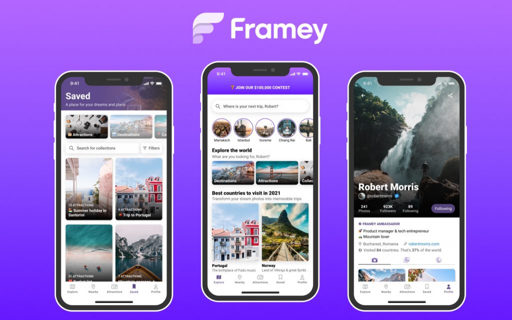 Use Framey App to get inspired by your friends ' travels