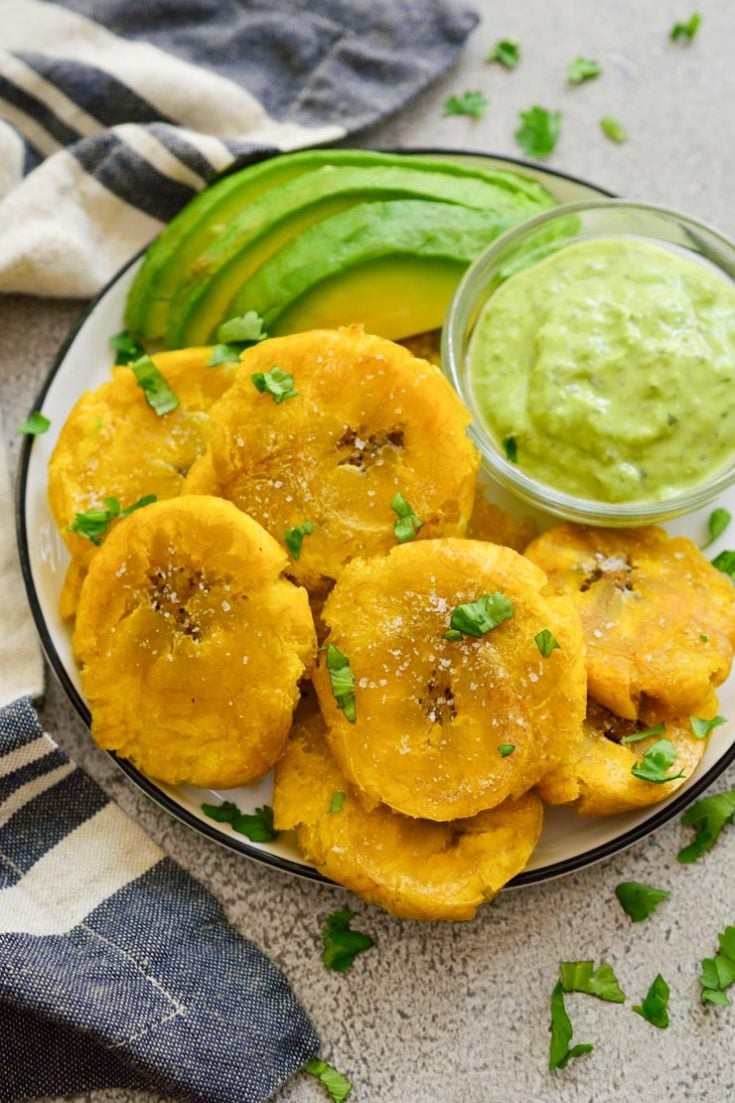 Patacones or tostones - fried green plantains