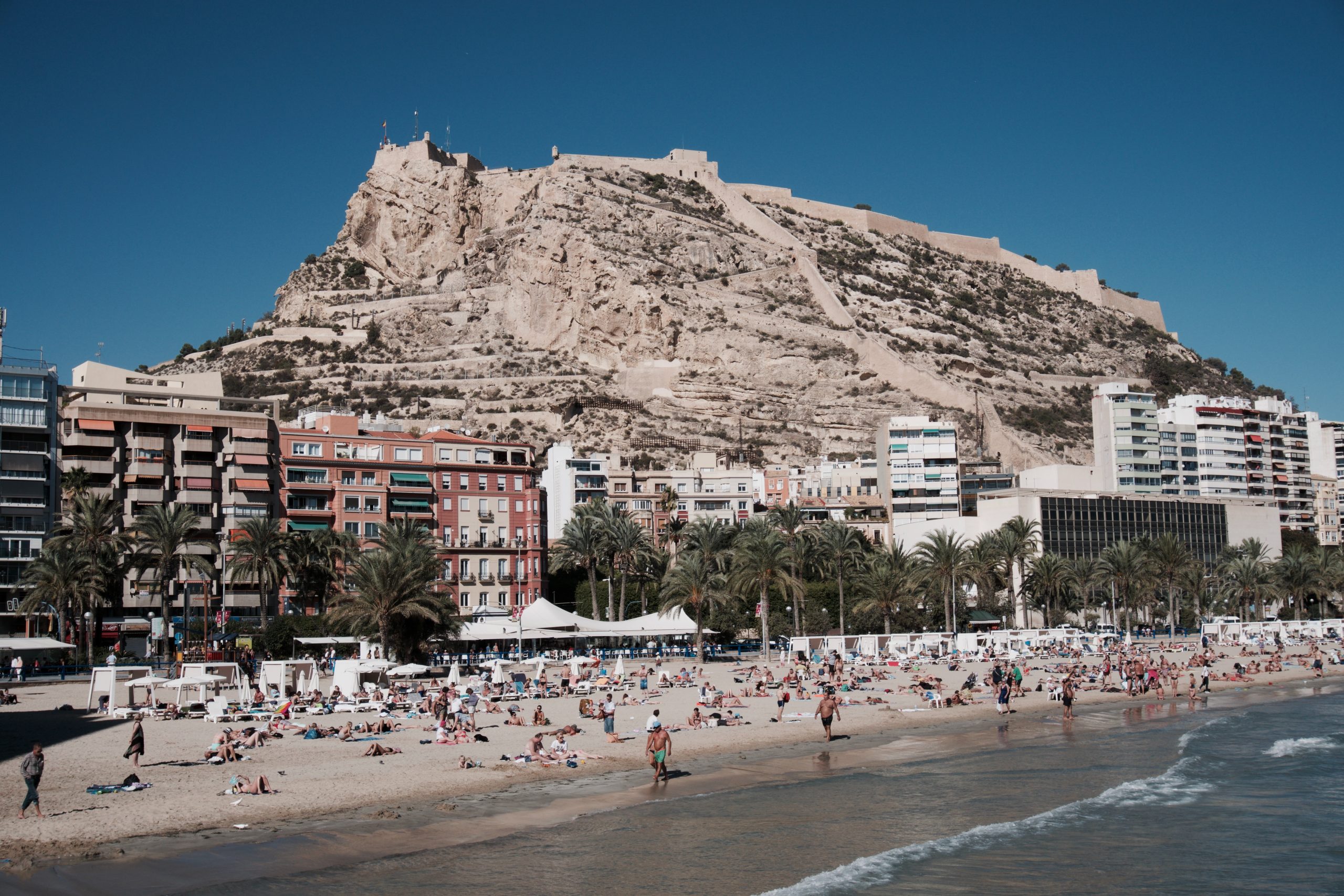 Sunbathing near Alicante Castle