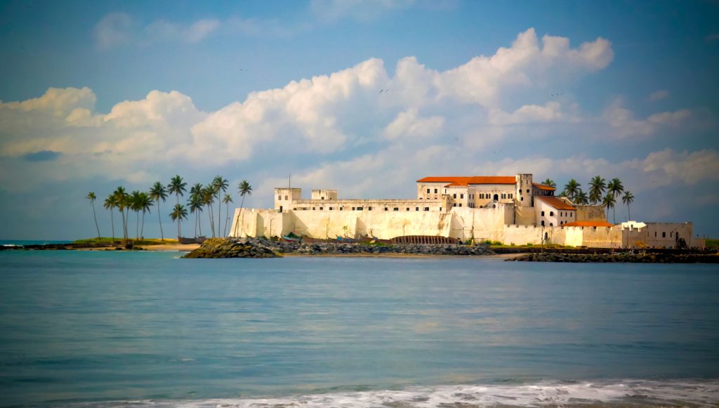 Exterior view to Elmina castle and fortress in Ghana