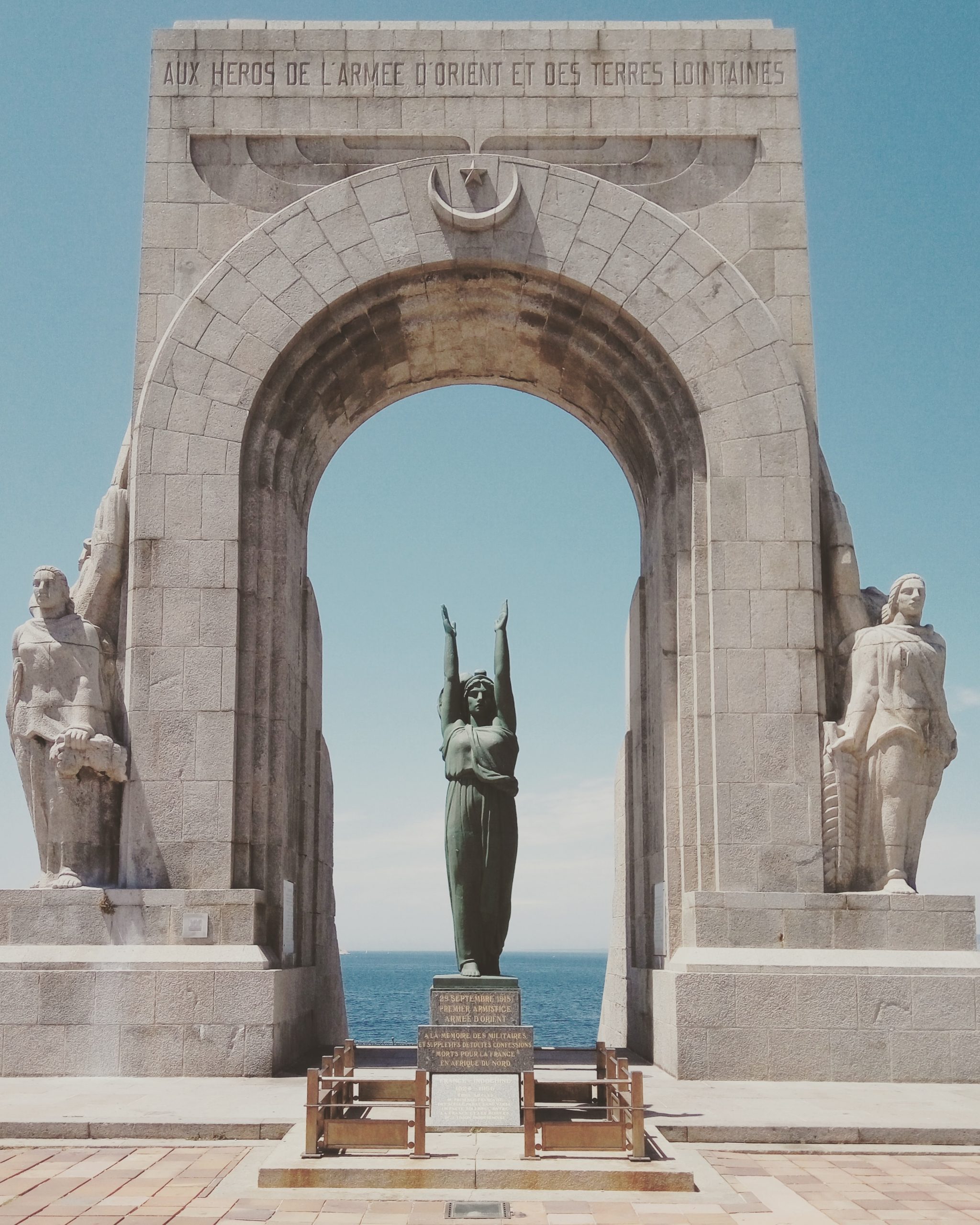 The Porte d’Orient, or The Oriental Door) - representing the thousands of French-African Colonial soldiers who left from the shores of Marseille to fight in the the Orient during World War I