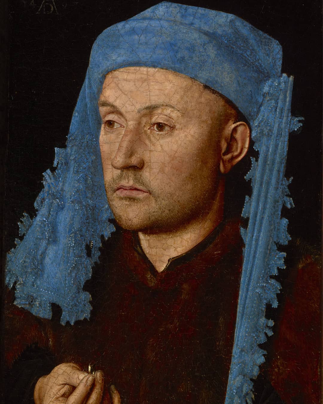 Jan van Eyck - Portrait of a Man with a Blue Chaperon (Portrait of Philippe de Bourgogne Valois), ca. 1428-1429, Brukenthal National Museum