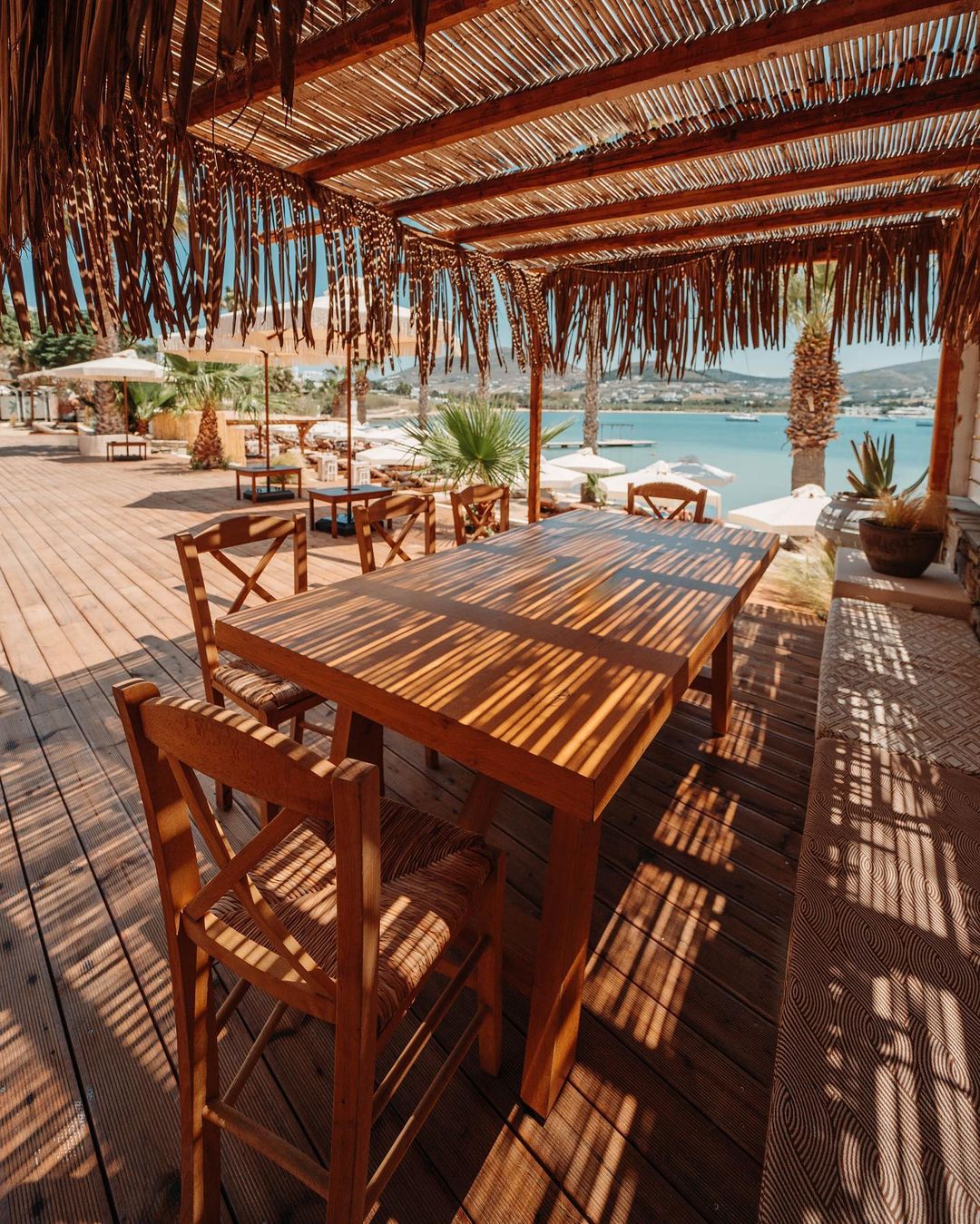 Embracing serenity under the cool shade of Cabana Paros' Restaurant