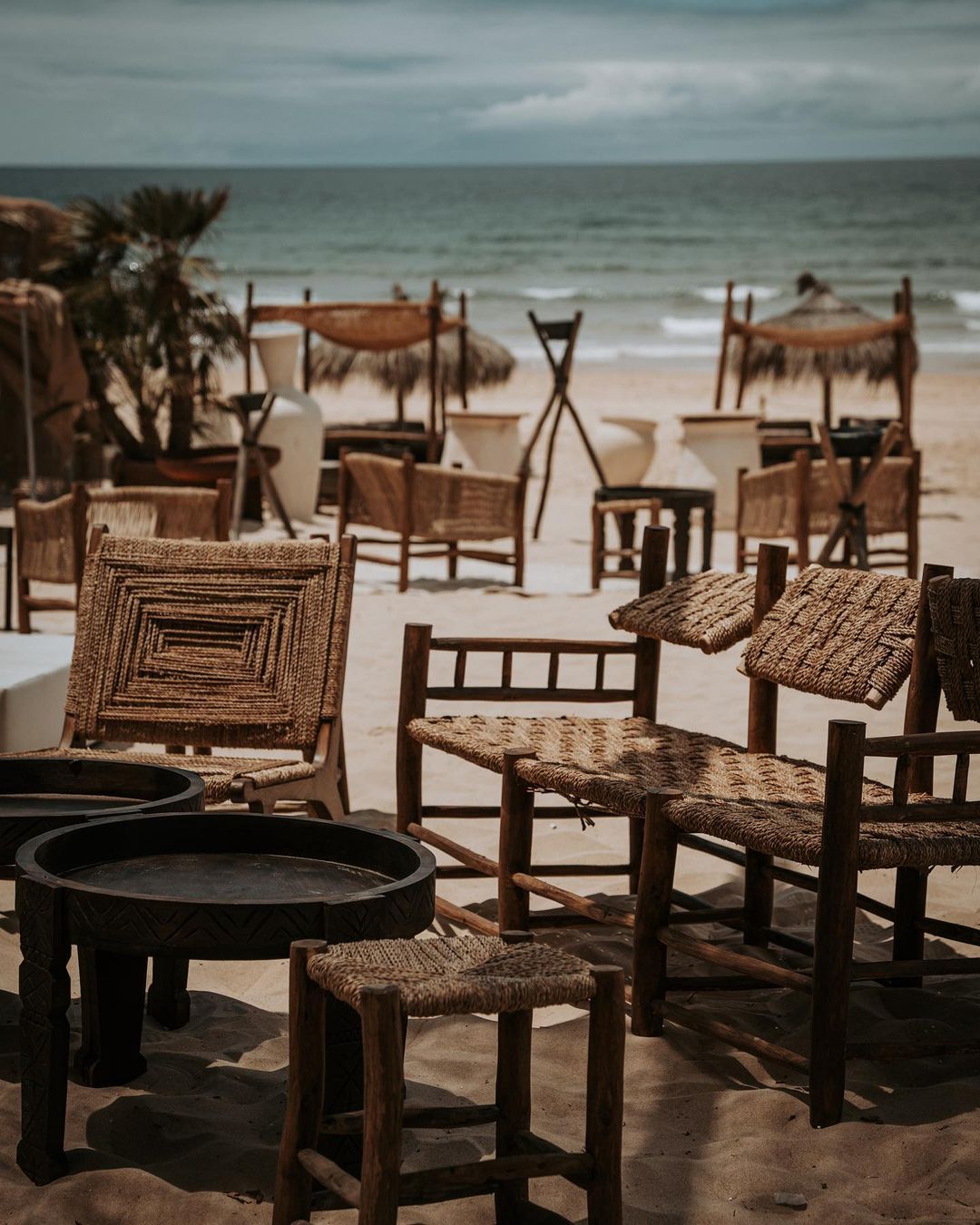 Moroccan beach furniture at Casa Reia - Best Exotic Beach Clubs in Europe