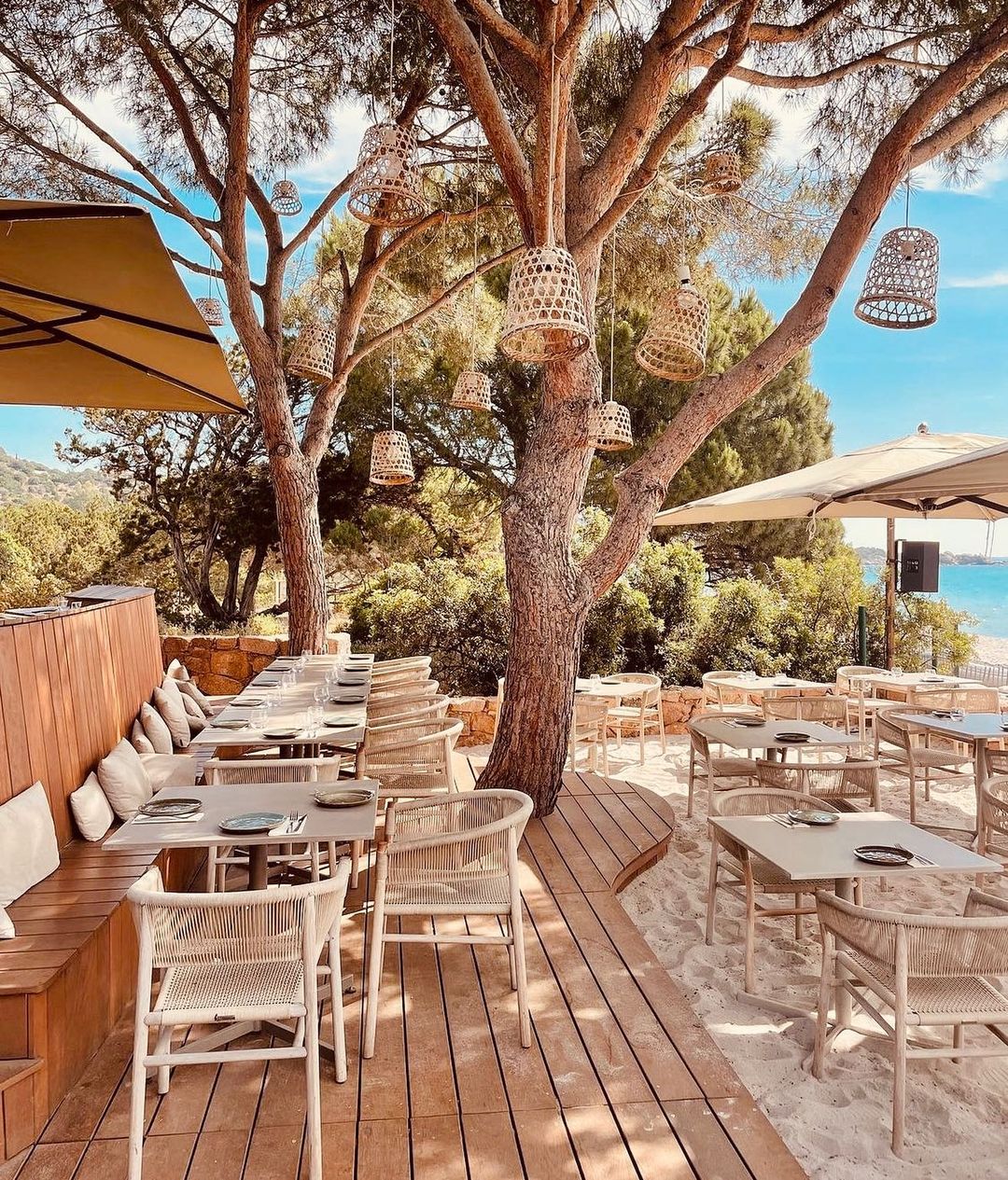 Tropical beach vibes at Sea Lounge Porto Vecchio's Restaurant - Best Beach Restaurants in Europe