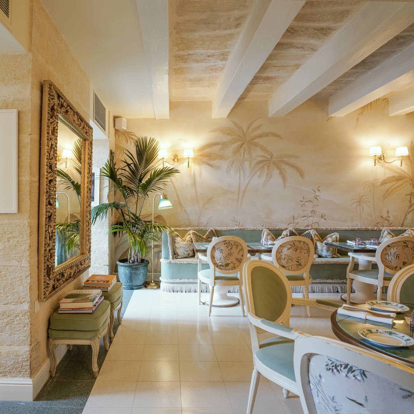 Botanical paradise dining decor at Luna Restaurant - Al Fresco Dining Spots in Malta 