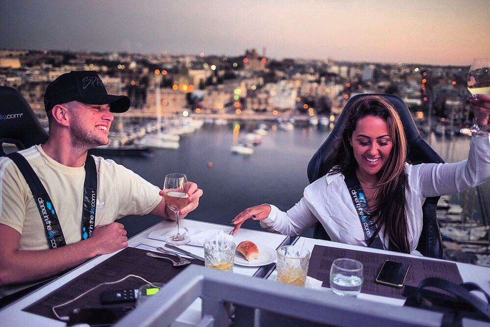 Dinner in the Sky Malta - coolest dining experience - Al Fresco Dining Spots in Malta