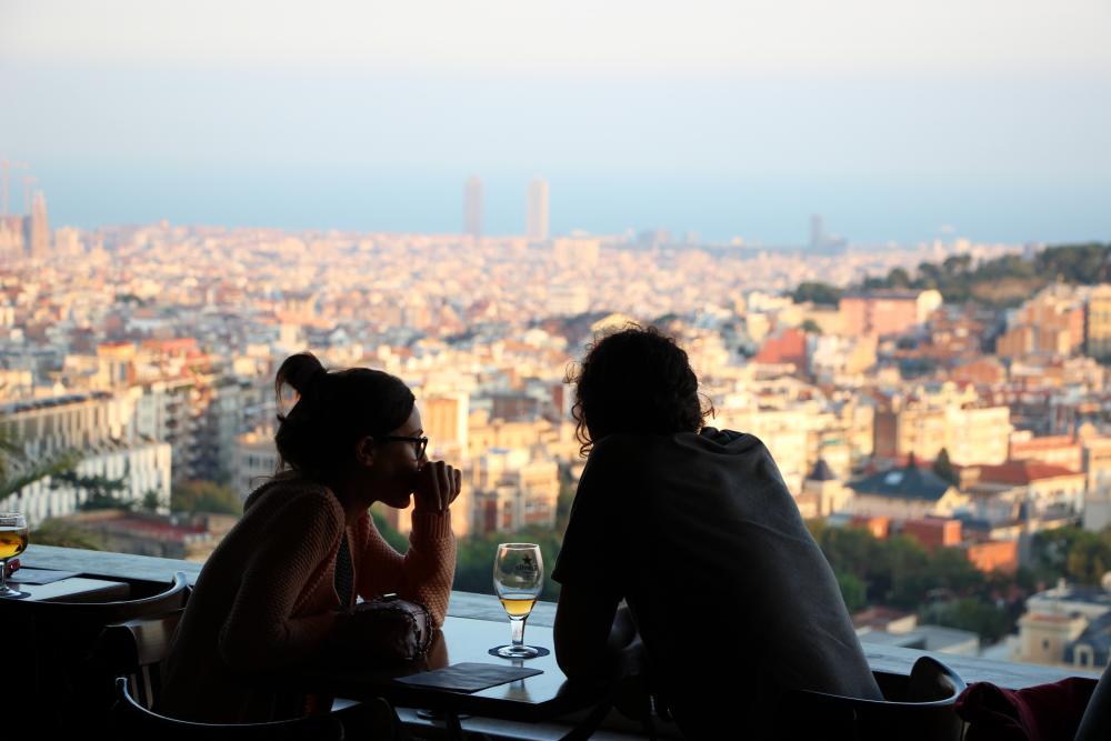 Barcelona seen from Restaurant Mirablau - Best Outdoor Restaurants in Europe