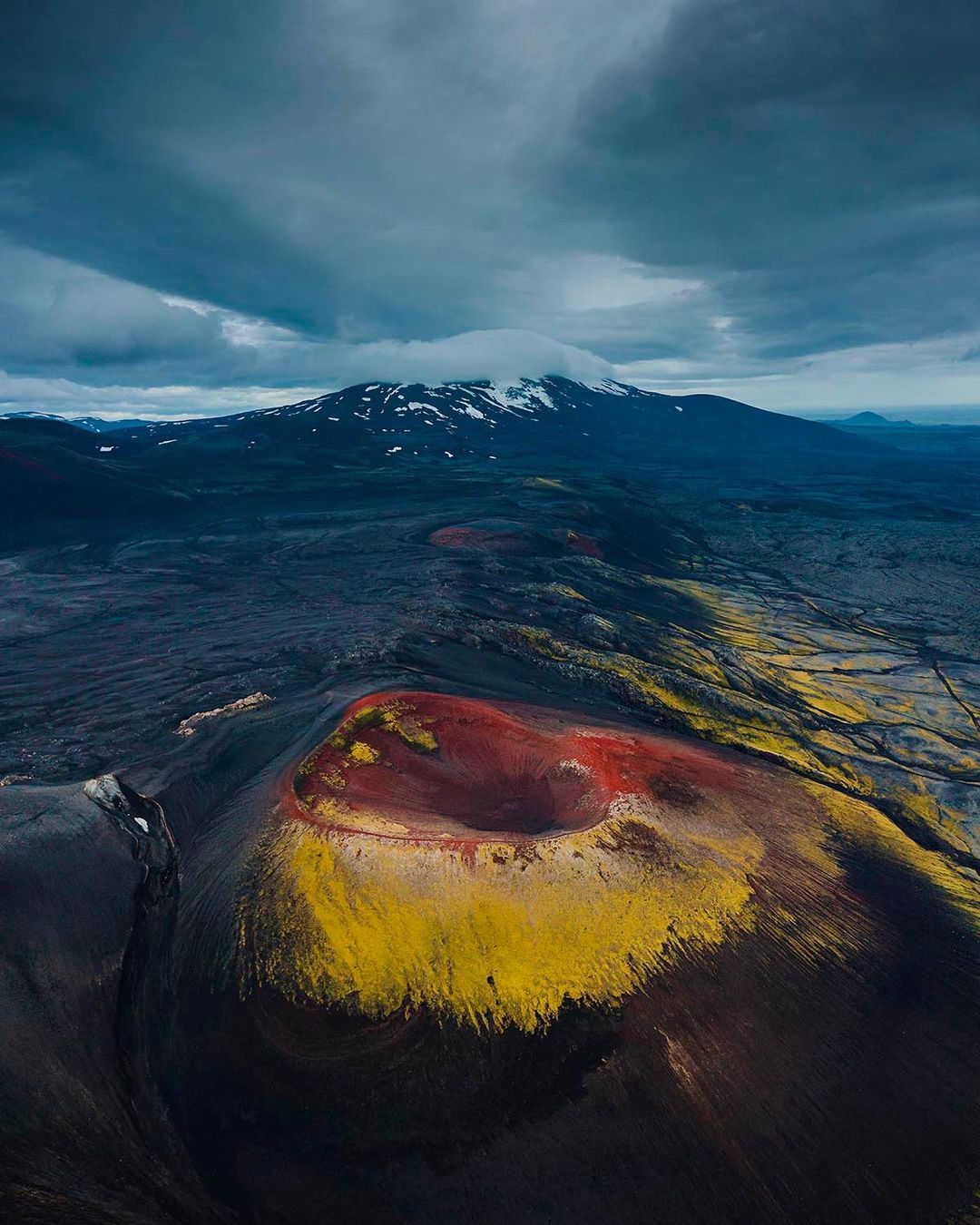 Gateway to Hell Crater with the Hekla Volcano in the background - Iceland Bucket List