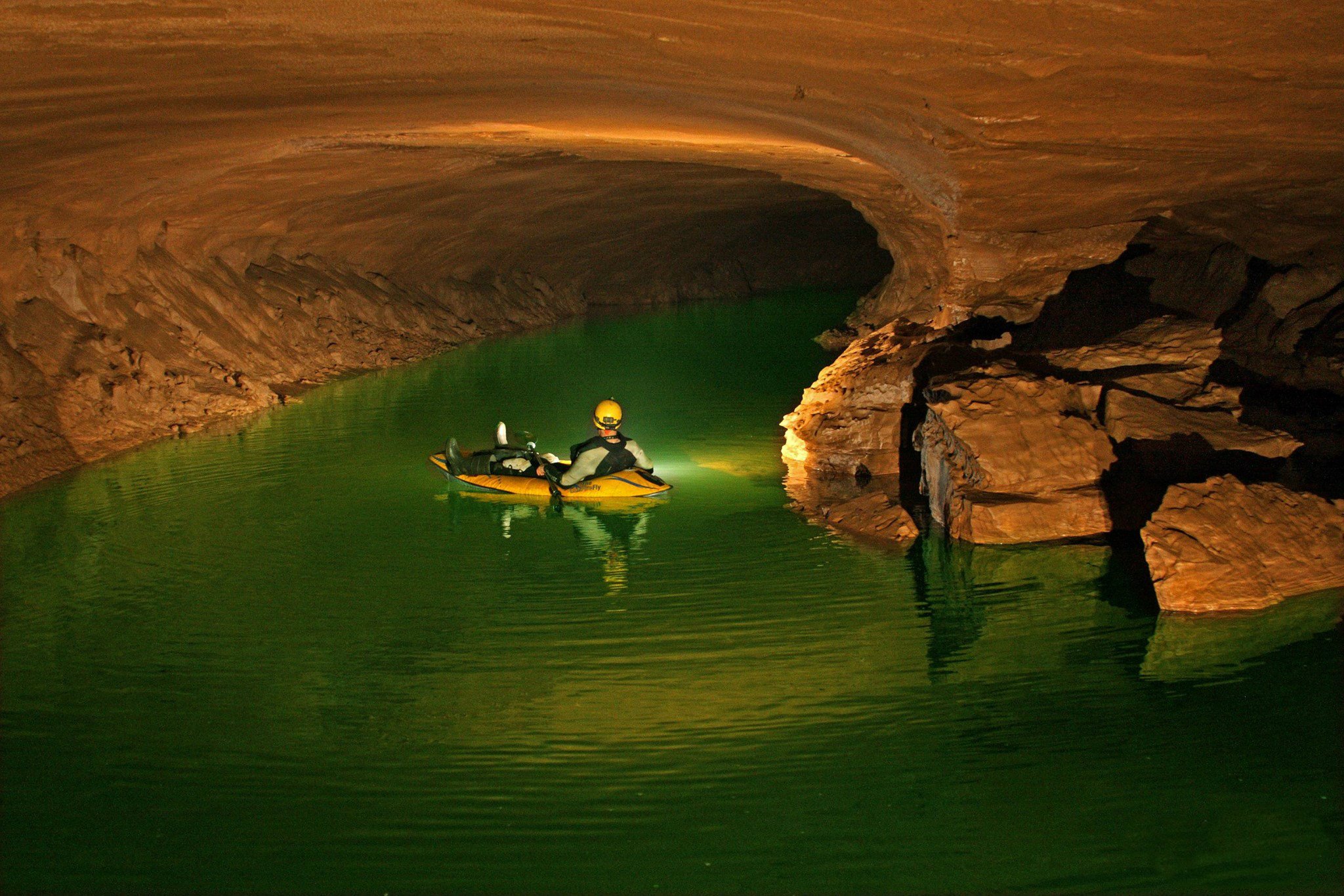The underground rivers in the world's longest cave system
