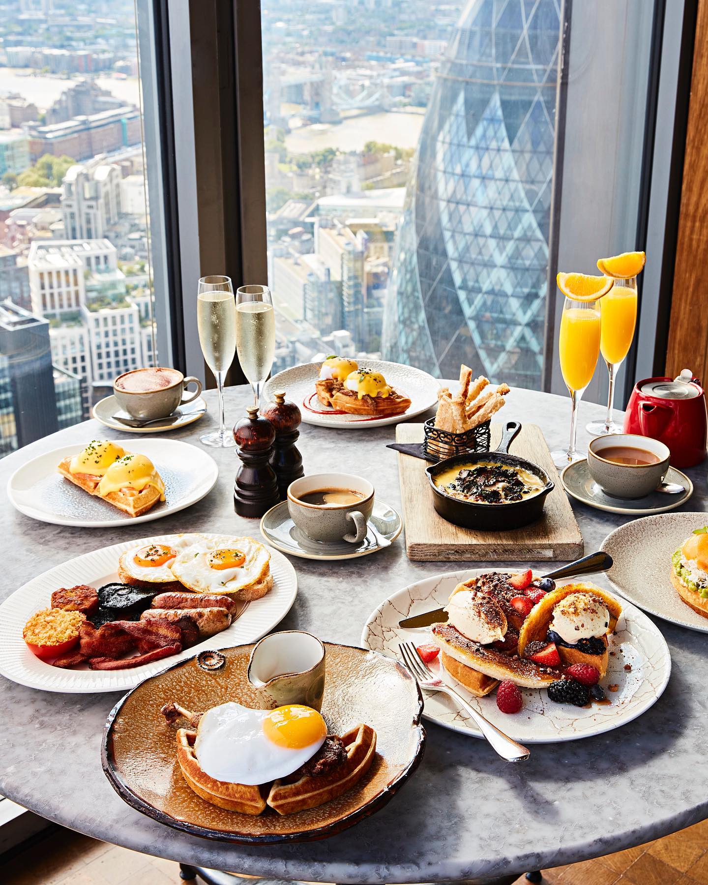 The unique views and delicious food at Duck & Waffle - Warm and Cozy Restaurants in London