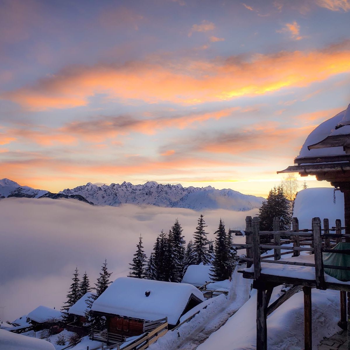 Verbier, with amazing morning views 