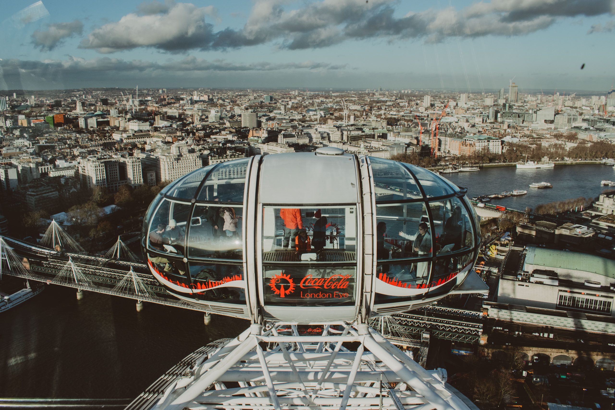 Inside one of the Pods of the London Eye, Ferris Wheel, London